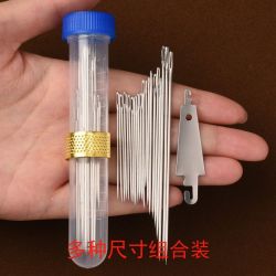大眼针手缝针老人针家用大眼细长传统手工缝衣针缝被子木桶针线盒