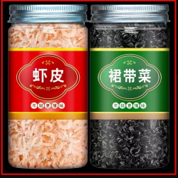 溥畔 裙带菜虾皮调料干货无盐免切虾皮速食汤蛋花汤料冲泡即食减脂紫菜