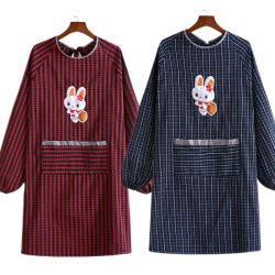 加厚纯棉围裙厨房老粗布工作服反穿家用成人外穿罩衣防水女款