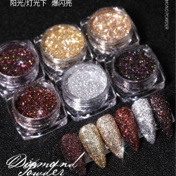 （6盒）春柚美甲饰品 日式涩味美甲晶钻粉