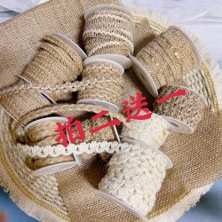 精品麻绳编织织带DIY服装辅料配件配饰黄麻织带装饰复古棉麻花边