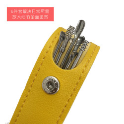 HL耳勺6件套 挖耳勺 不锈钢耳勺 皮套包装