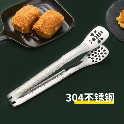 博尔乐 304不锈钢食品夹防滑牛排夹加厚烤肉面包夹食物夹家用防烫烧烤夹