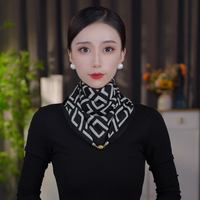 2025新款时尚潮流女士复古围巾女磁吸扣气质围脖保暖方巾