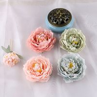 琪越 汉服发饰玉露牡丹头花宋制发叉古风绢花发钗簪子后压发夹配饰