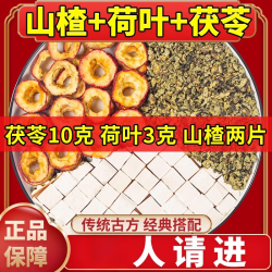 荷叶山楂茯苓茶茯苓山楂荷叶组合中药材泡水煮水代茶饮