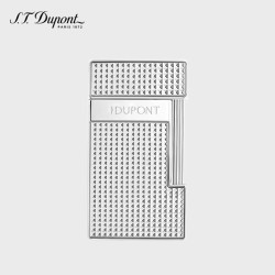 S.T.Dupont 法国都彭打火机Slimmy纤巧蓝焰钻石菱纹防风银色28120七夕礼物男