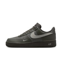 NIKE 男鞋空军一号运动鞋黑灰刺绣小勾AF1低帮板鞋IV5732-001