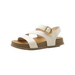 Bata 【牛皮厚底】女士凉鞋 米色36