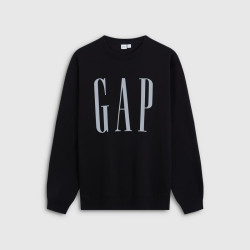 Gap 早秋logo印花抓绒圆领宽松卫衣
