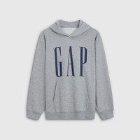 Gap 潮流logo印花抓绒连帽宽松卫衣