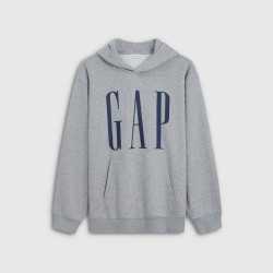Gap 潮流logo印花抓绒连帽宽松卫衣