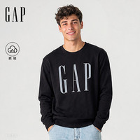 Gap 新款 早秋logo印花抓绒圆领宽松卫衣