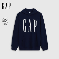 Gap 秋季新款 早秋潮流logo印花抓绒连帽卫衣