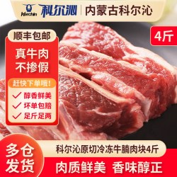 科尔沁 牛腩块4斤新鲜冷冻原切无添加牛肉块未腌制红烧卤炖好食材