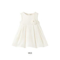英氏 女童连衣裙夏季无袖羊毛背心裙秋季裙子