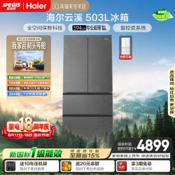 海尔 「云溪系列」503L法式多门家用冰箱全空间保鲜超薄零嵌2026新款除菌新一级能效BCD-503WGHFD1CYXU1