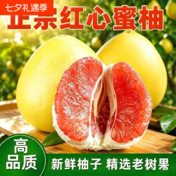 土夫子 正宗海南红心蜜柚红心柚子5斤新鲜当季平和柚子现摘包邮广西仓发