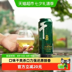 天湖啤酒 8度干啤500ml*12听*3箱口味干爽水源清冽还原醇香