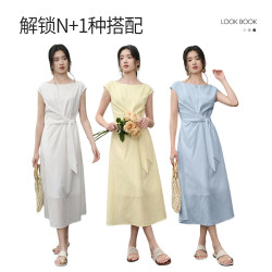 尚都比拉 含醋酸汉麻莱赛尔A字茶歇连衣裙