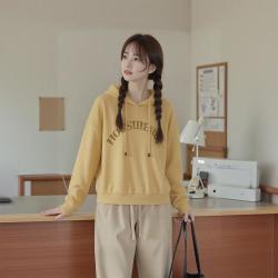 森马 秋季哈利波特联名做旧宽松连帽字母上衣复古衣服休闲风针织卫衣女