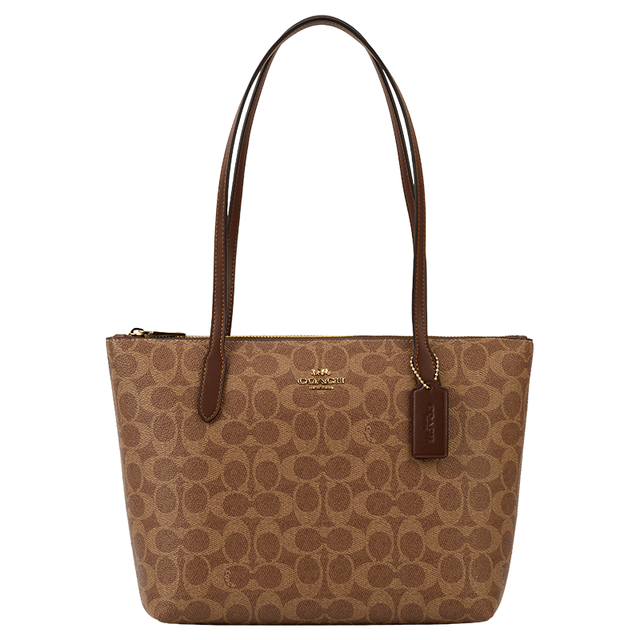七夕好礼：COACH 【经典热卖】FIONA 24号拉链通勤托特包手提单肩女包 CBT18