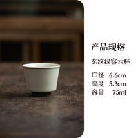 草木灰手工茶杯复古玄纹绿