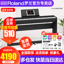 Roland 电钢琴FP30X家用初学专业考级演奏便携88键重锤键盘智能电子钢琴 FP30X黑色+木架+三踏板
