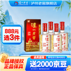 泸州老窖 六年窖头曲 浓香型白酒 婚庆家宴聚餐宴请 52度 500mL 4瓶