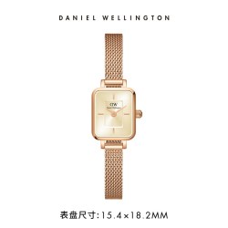 Daniel Wellington 复古小方糖钢带 女士石英腕表