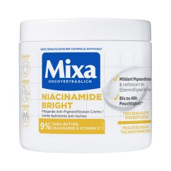 Mixa 烟酰胺明亮滋养抗色素斑点霜含 9% 乳木果油、烟酰胺和维生素 C,适用于面部、身体和手部,400 毫升