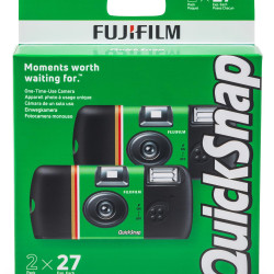 Fujifilm 富士 一次性闪光胶片相机 QuickSnap 双支装 ISO 400感光度 内置闪光灯 7176742型 简单操作