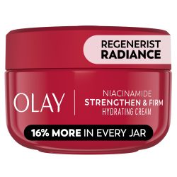 Olay 强力紧致烟酰胺面部保湿霜,2 盎司(约 56.7 克)再生面霜,用于保湿和皮肤细胞更新,含 99% 纯烟酰胺,可回收环保罐包装