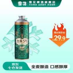 雪花 啤酒 全麦5号 全麦芽高浓度醇香 1L*1罐