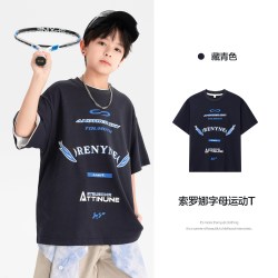 宝贝亨亨 男童夏装机车风运动冰感短袖t恤2026新款青少年儿童潮酷半袖上衣