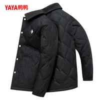 鸭鸭羽绒服 男士2026年反季短款翻领简约时尚休闲衬衫领保暖外套A