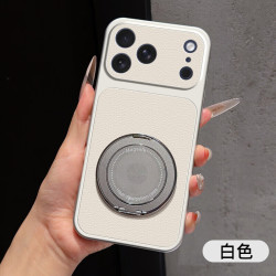 鑫领佳 苹果17promax手机壳新款17康宁素皮轻奢17Air荔枝皮纹360°旋转支架