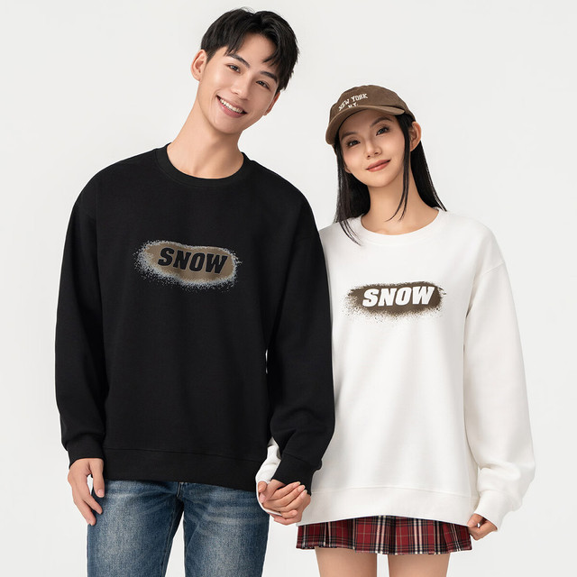 雪中飞 短款卫衣简约宽松字母印花套头上衣 多款可选