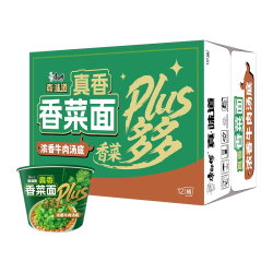 康师傅 真味道香菜牛肉方便面98g*12桶
