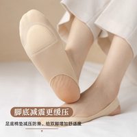 移动端：浪莎 船袜女夏薄款吊带隐形浅口不掉跟防滑高跟鞋半掌脚底棉底袜子
