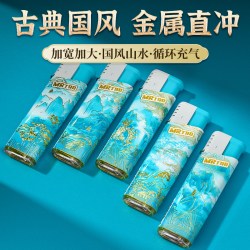 2026年新款金属直冲防风打火机充气家用防爆加宽加大耐用批发定制