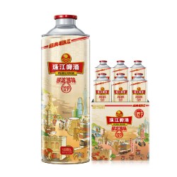 珠江啤酒 12度经典老珠江980mL*6罐整箱大容量批发官方旗舰店