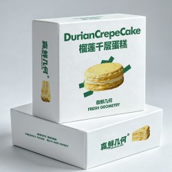 森鲜几何榴莲千层蛋糕400g装添加动物奶油抹茶千层下午茶甜品零食