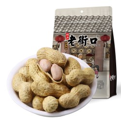 老街口 花生蒜香味2025年带壳水煮休闲零食下酒菜咸干紫皮好吃蒜味