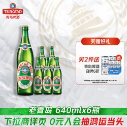 青岛啤酒 老青岛青岛啤酒640ml*6瓶