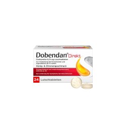欧洲直邮德国药房Dobendan喉咙痛扁桃体咽炎消炎止痛含片24粒含糖