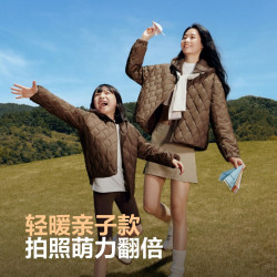 波司登 奥莱秋季女童短款连帽抗菌绒儿童三宝百搭轻薄羽绒服