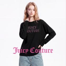 Juicy Couture 26秋新款纯棉女式T恤立体粉钻亲肤舒适重磅长袖T恤