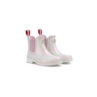 星花 雨鞋户外珠光粉紫防水鞋防滑雨靴短靴女款骑士靴时尚增高雨鞋