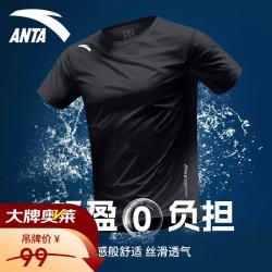安踏 速干T运动短袖t恤男夏季薄款吸湿透气健身跑步训练服上衣
